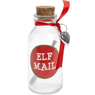 Elf Behaving Badly Elf Mail Message in a Bottle